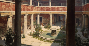 Un cortile di una villa pompeiana