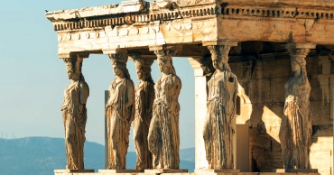 Cariatidi, Atene acropoli - corso di greco antico intermedio