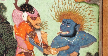 Demoni indiani in lotta - manoscritto 1700