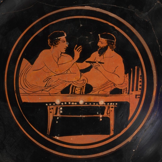 kylix con scena di simposio