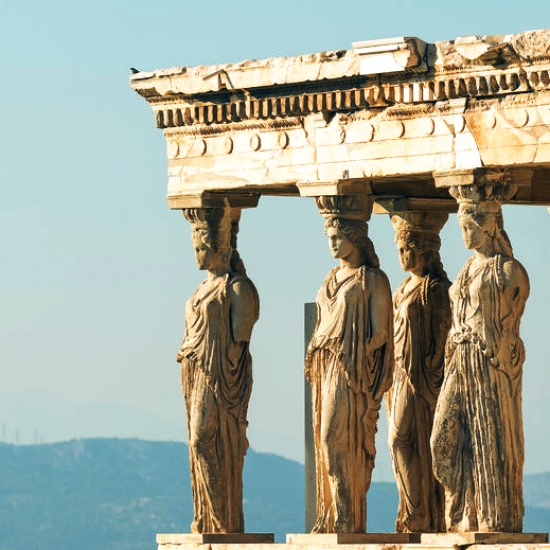 Cariatidi, Atene acropoli - corso di greco antico intermedio