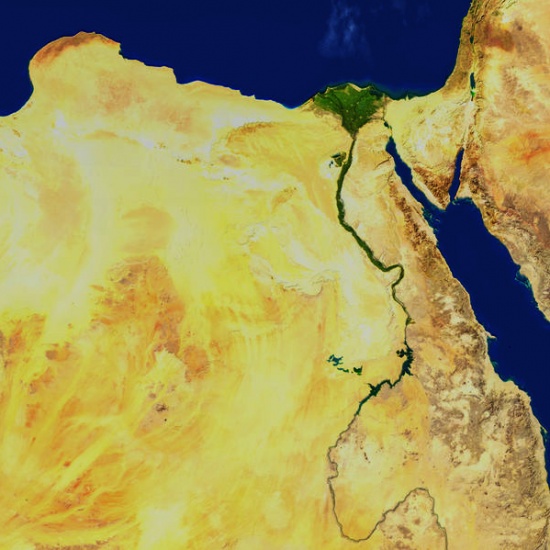 Immagine satellitare del delta del Nilo