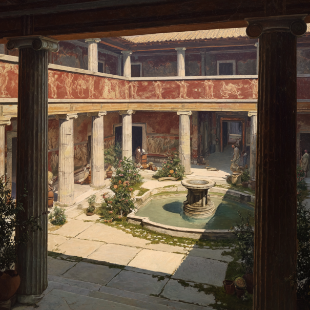 Un cortile di una villa pompeiana
