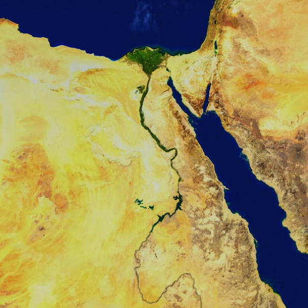Immagine satellitare del delta del Nilo